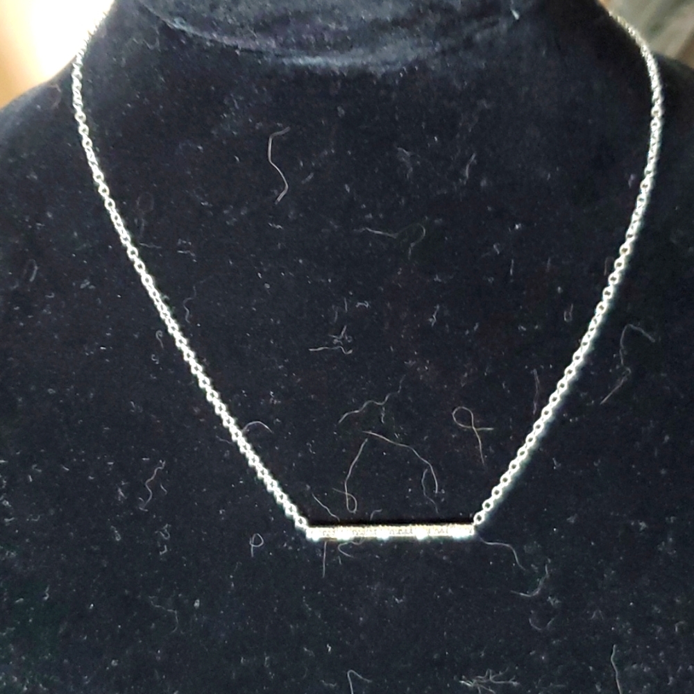 "Balance" silvertone necklace